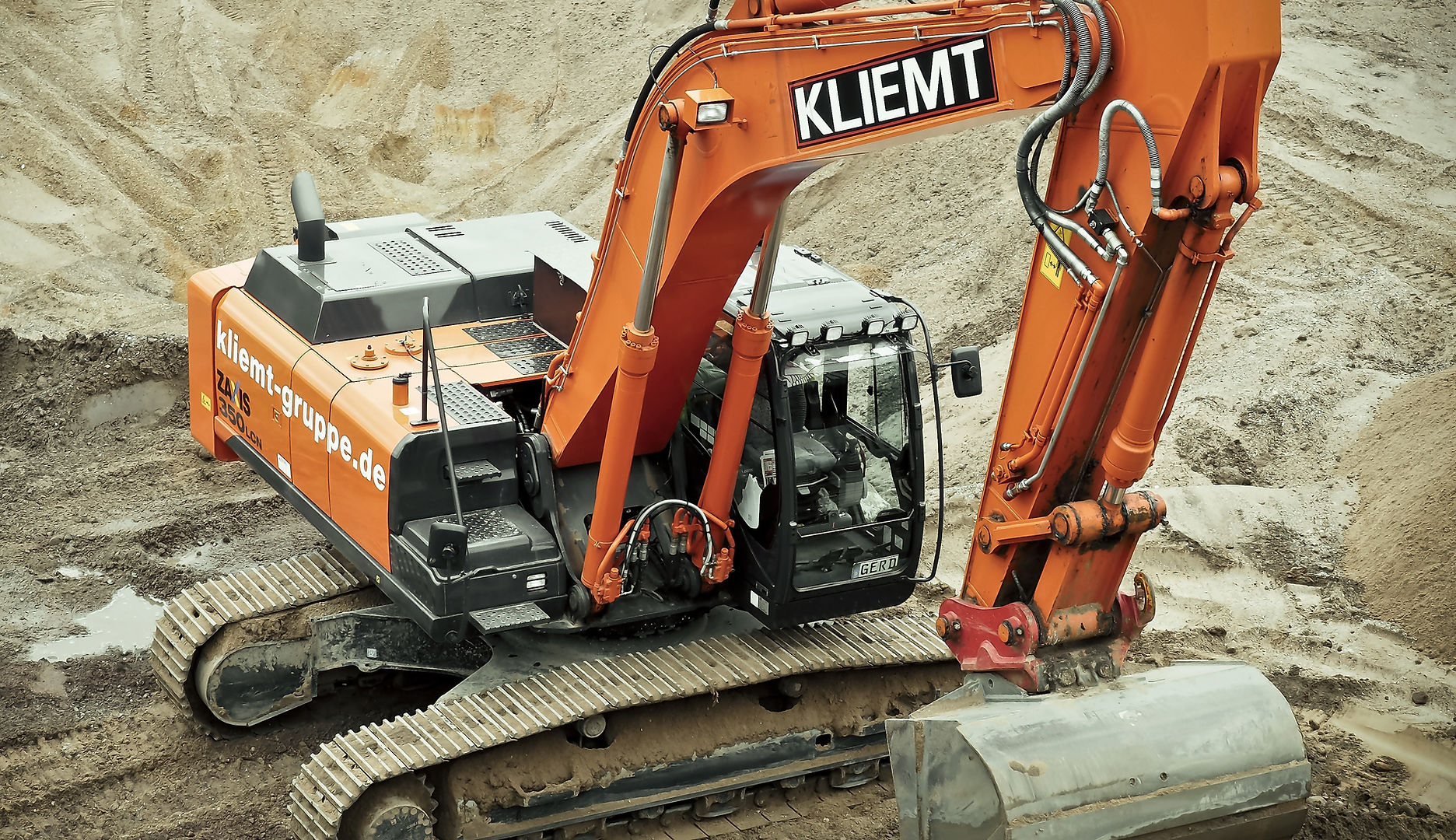 Orange Excavator Vehicle