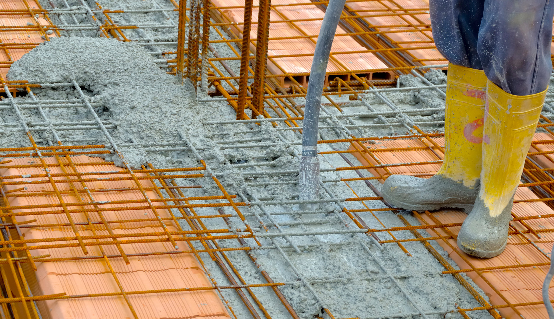 Concrete pour on a prepared site